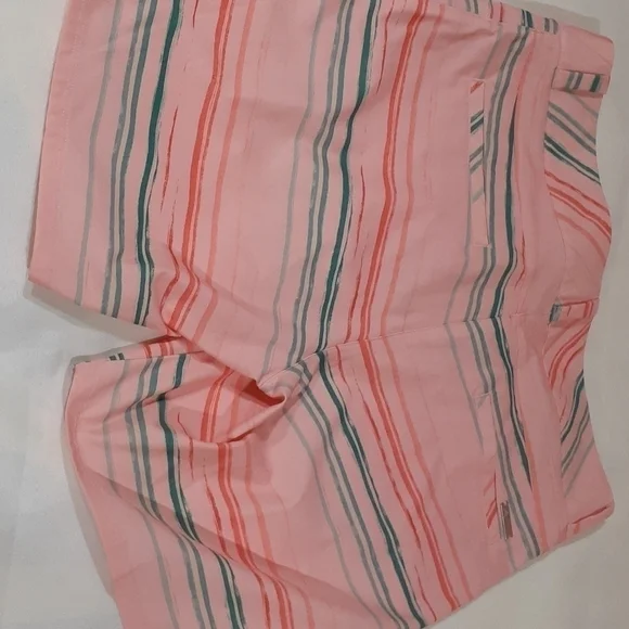 Adidas Orange/Green Essentials Painted Stripe Golf Shorts Size 8 - Picture 6 of 6